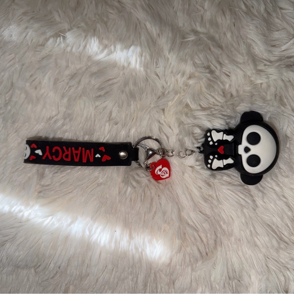Cute Black and White Skelanimals Monkey Marcy Keychain Skeleanimals